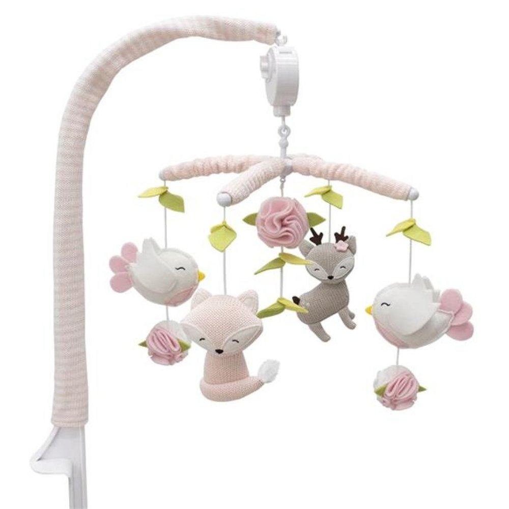 Baby Musical Mobile - Ava Birds, Knitted Woodland Characters, Nursery Decor - Picture 1 of 2